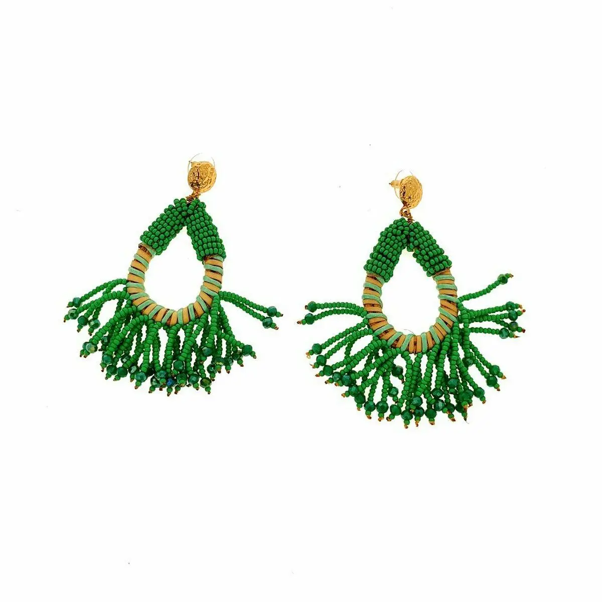Ladies'earrings Lola Casademunt Green Fringe 1