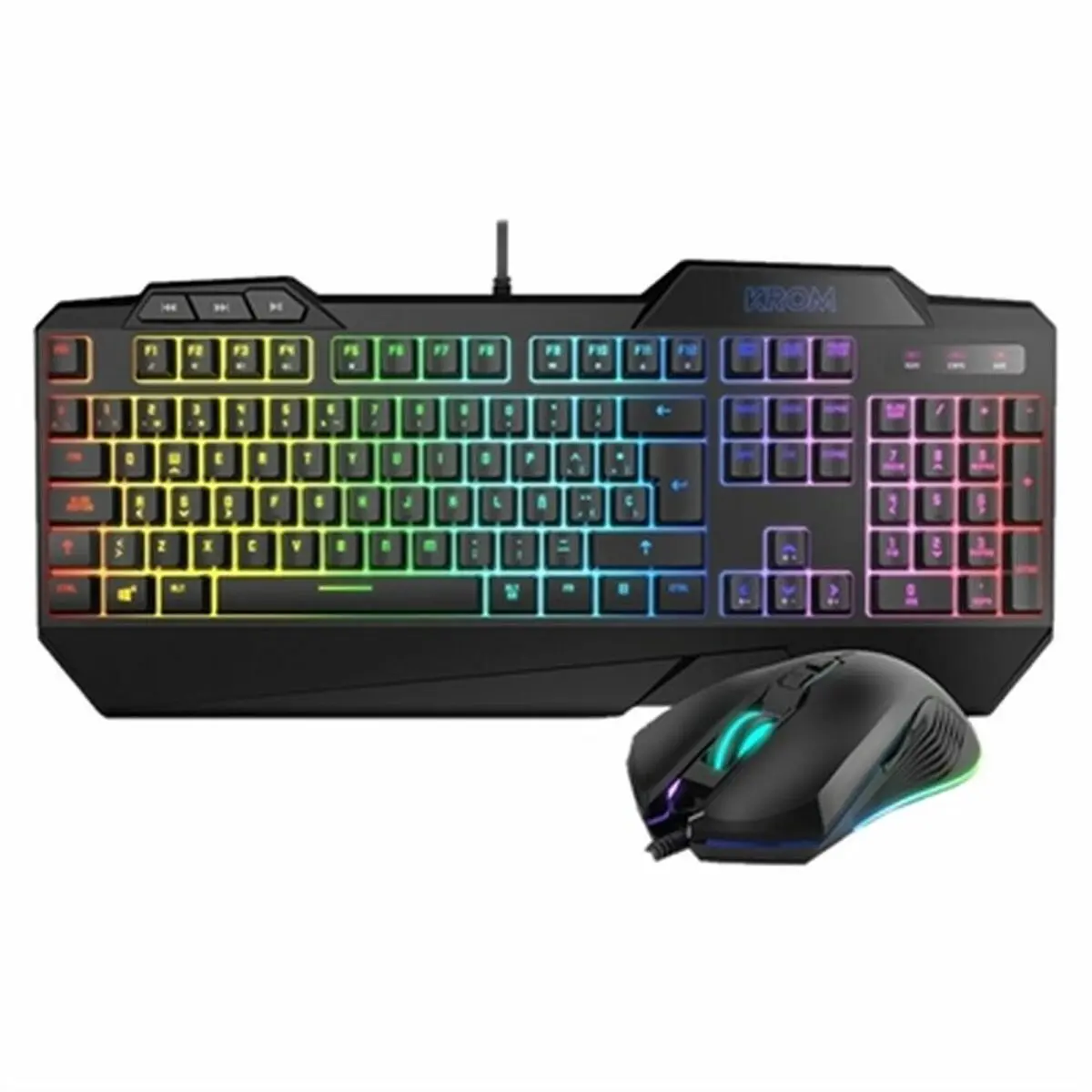 Keyboard With Gaming Mouse Krom Krusher Black 1