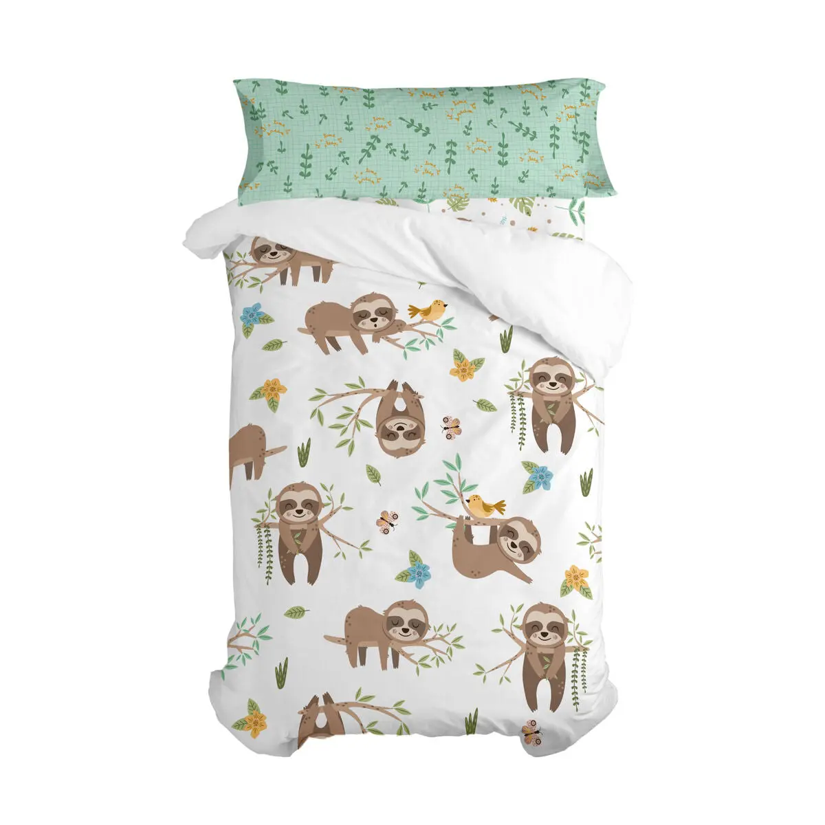 Duvet Cover Set Happyfriday Moshi Moshi Happy Sloth Multicolour Single 2 Pieces 1