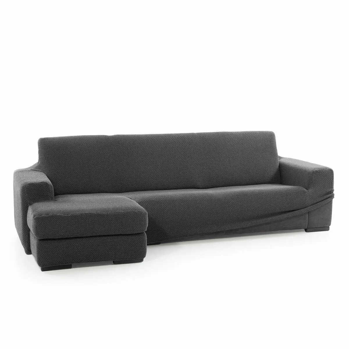 Right Short Arm Chaise Longue Cover Sofaskins Dark Grey (Refurbished A) 1