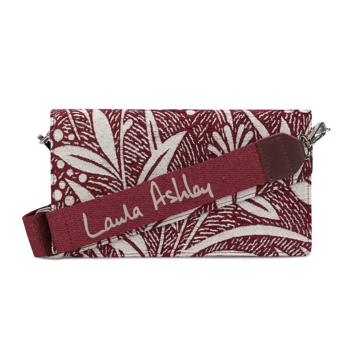 Women's Handbag Laura Ashley Creston-Flower-Claret-Red Grey 24 X 13 X 3 Cm 1
