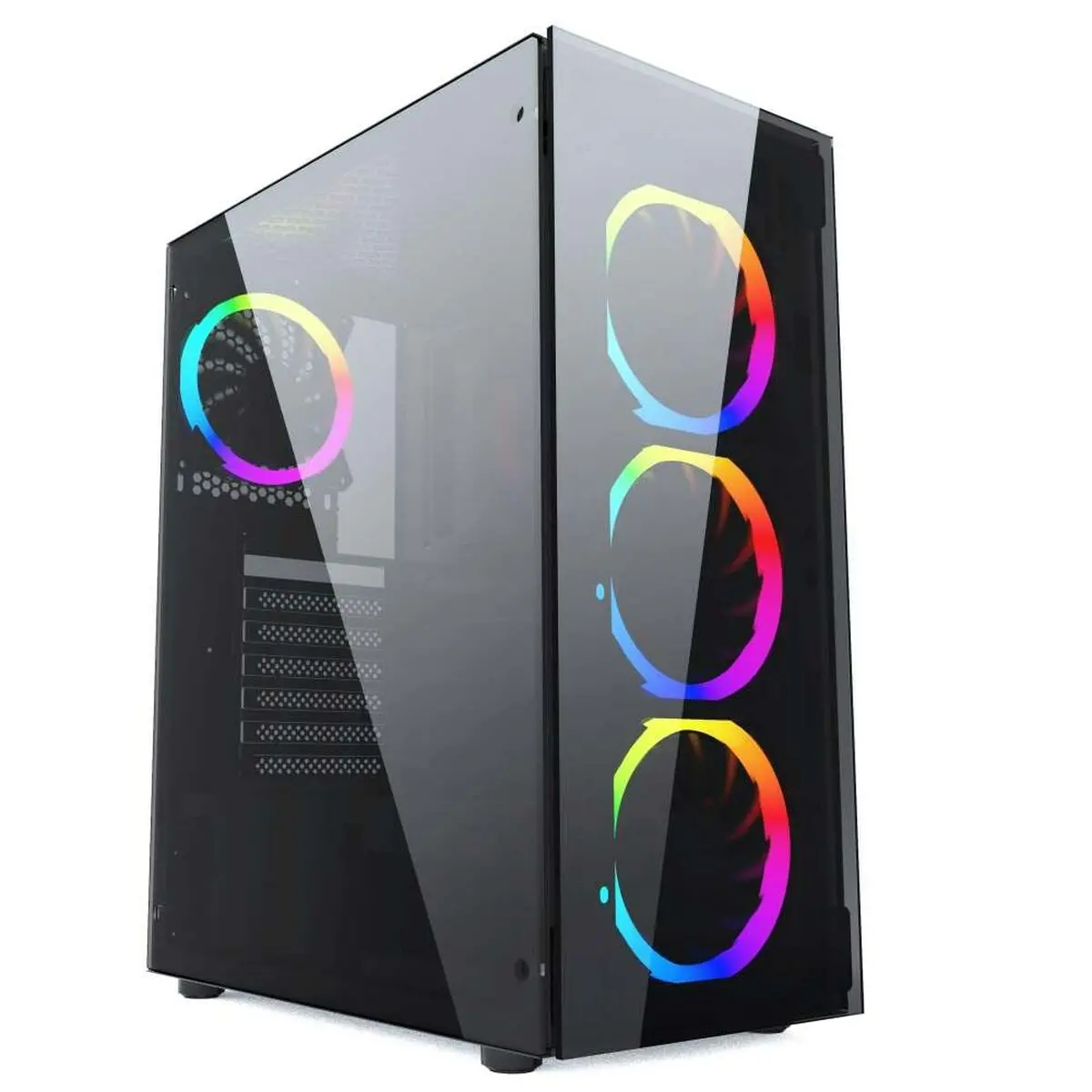 Atx Semi-Tower Box Gembird Ccc-Fc-1500Rgb Black 1