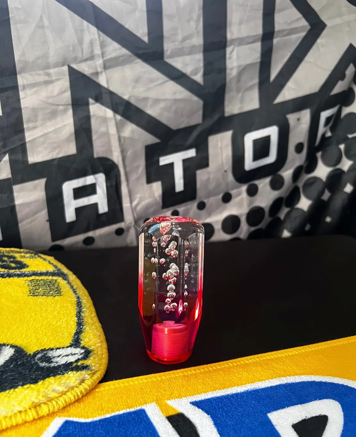 Red Wine Glass Bubble 4” Octagon Shift Knob 1