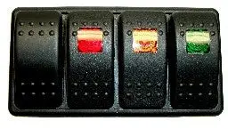 4 Switch Panel - 12V-20A Rocker Sw. W/Mom+3Color-R-A-G 1