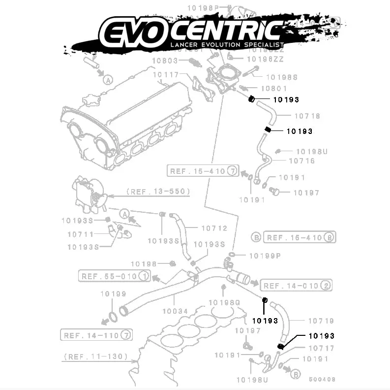 Coolant Water Line Hose Clip - Evo 4 5 6 Tme - Cn9a Cp9a 1