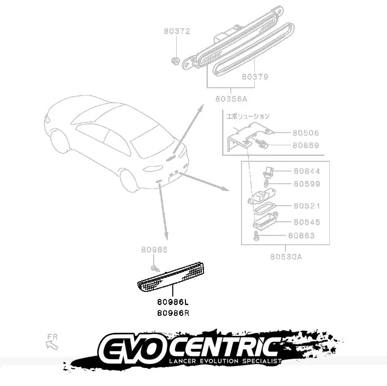 Genuine New Mitsubishi Lancer Rear Bumper Reflector Set (Lhs + Rhs) - Cy4a Cz4a 8355A039 8355A040 1