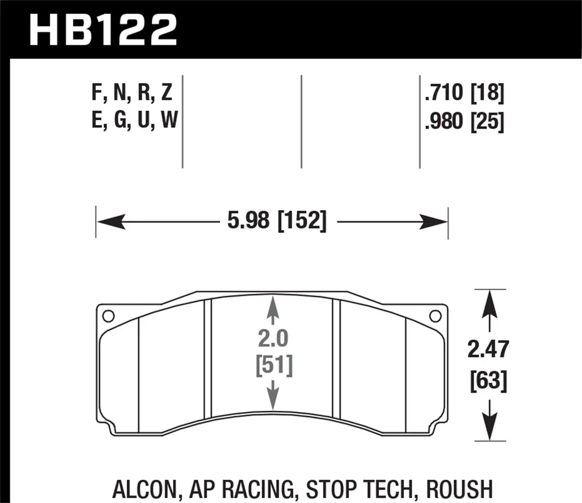 Hawk Dtc-70 Brake Pad - (Hb122u.710) 1