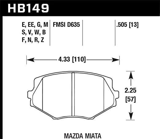 Hawk Brake Pad - Front (Hb149e.505) 1