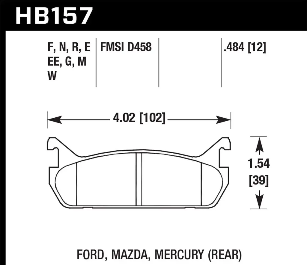 Hawk Dtc-60 Brake Pad - Rear (Hb157g.484) 1