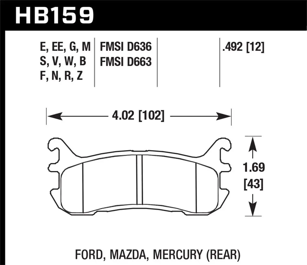 Hawk Dtc-30 Brake Pad - Rear (Hb159w.492) 1