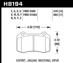 Hawk Dtc-60 Brake Pad - Rear (Hb194g.570) 1