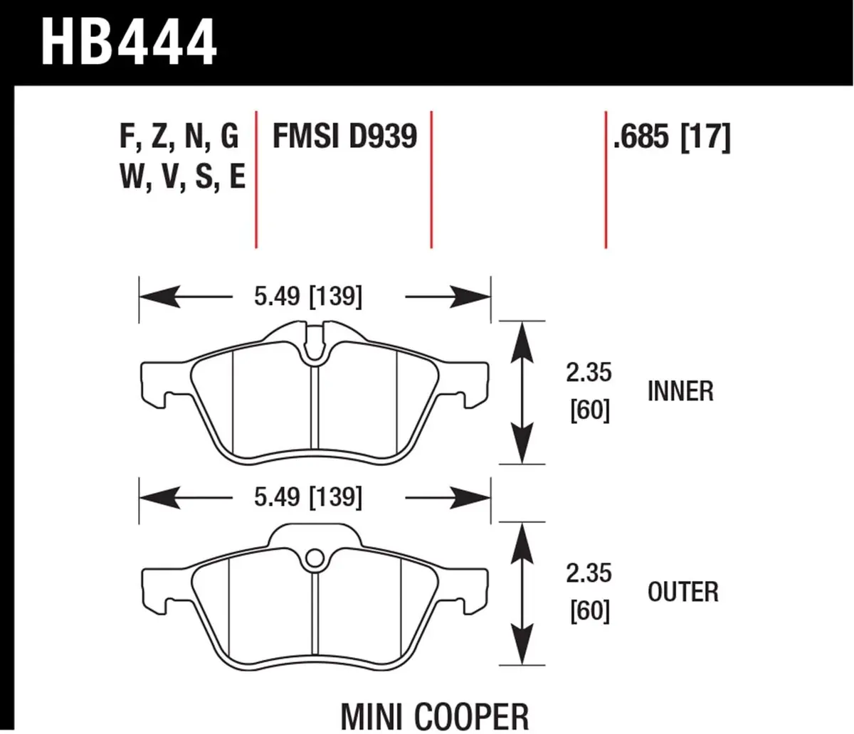 Hawk Hp Plus Street Brake Pad - Front (Hb444n.685) 1