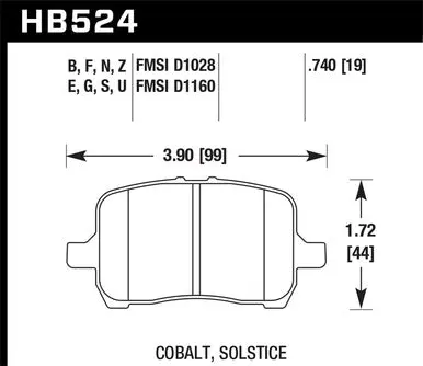 Hawk Dtc-70 Brake Pad - Front (Hb524u.740) 1