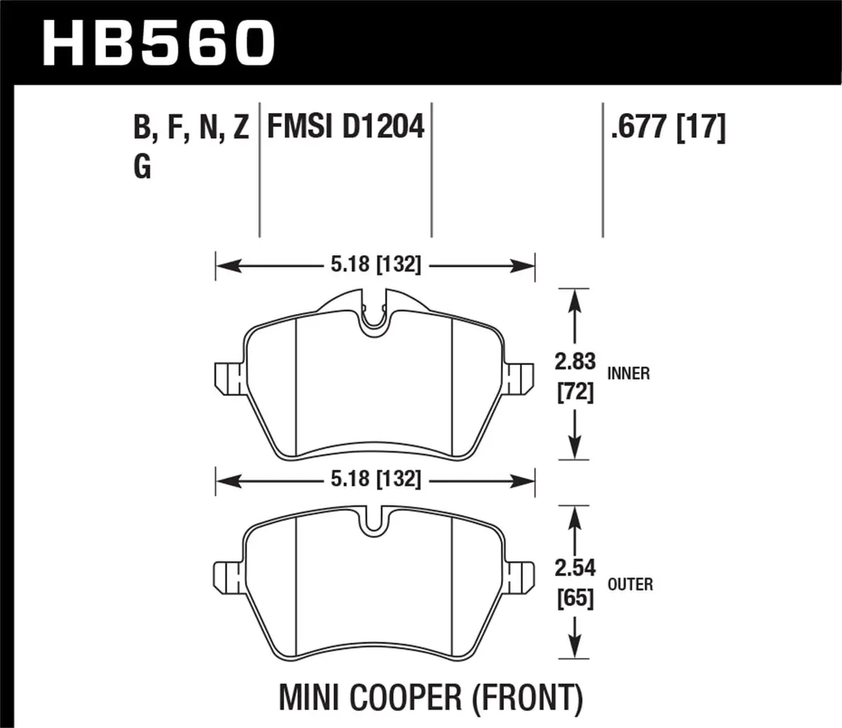 Hawk Dtc-60 Brake Pad - Front (Hb560g.677) 1