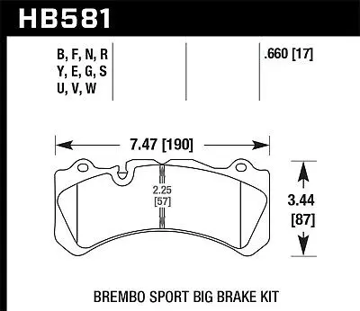 Hawk Motorsports Dtc-70 Brake Pad For Brembo: Hb581u.660; Overall Thickness: 17 Mm 1