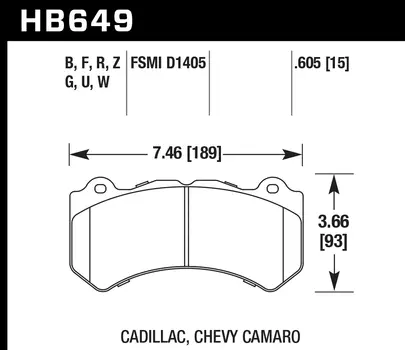 Hawk Front Brake Pads Dtc-60 Hb649g.605 1