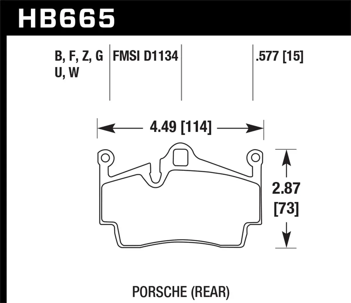 Hawk Motorsports Dtc-70 Brake Pad For Porsche 911: Hb665u.577; Overall Thickness: 14 Mm 1