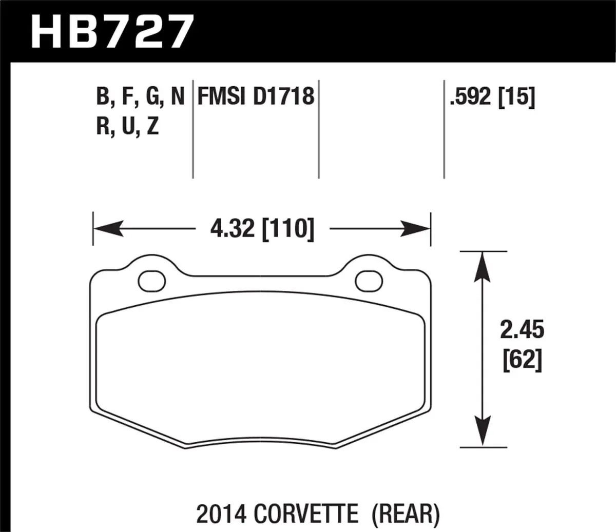 Dtc-60 Brake Pad For Corvette 1