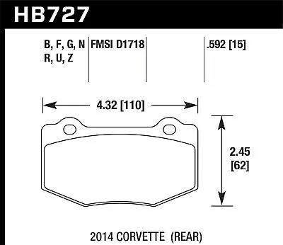 Dtc-70 Brake Pad For Corvette 1