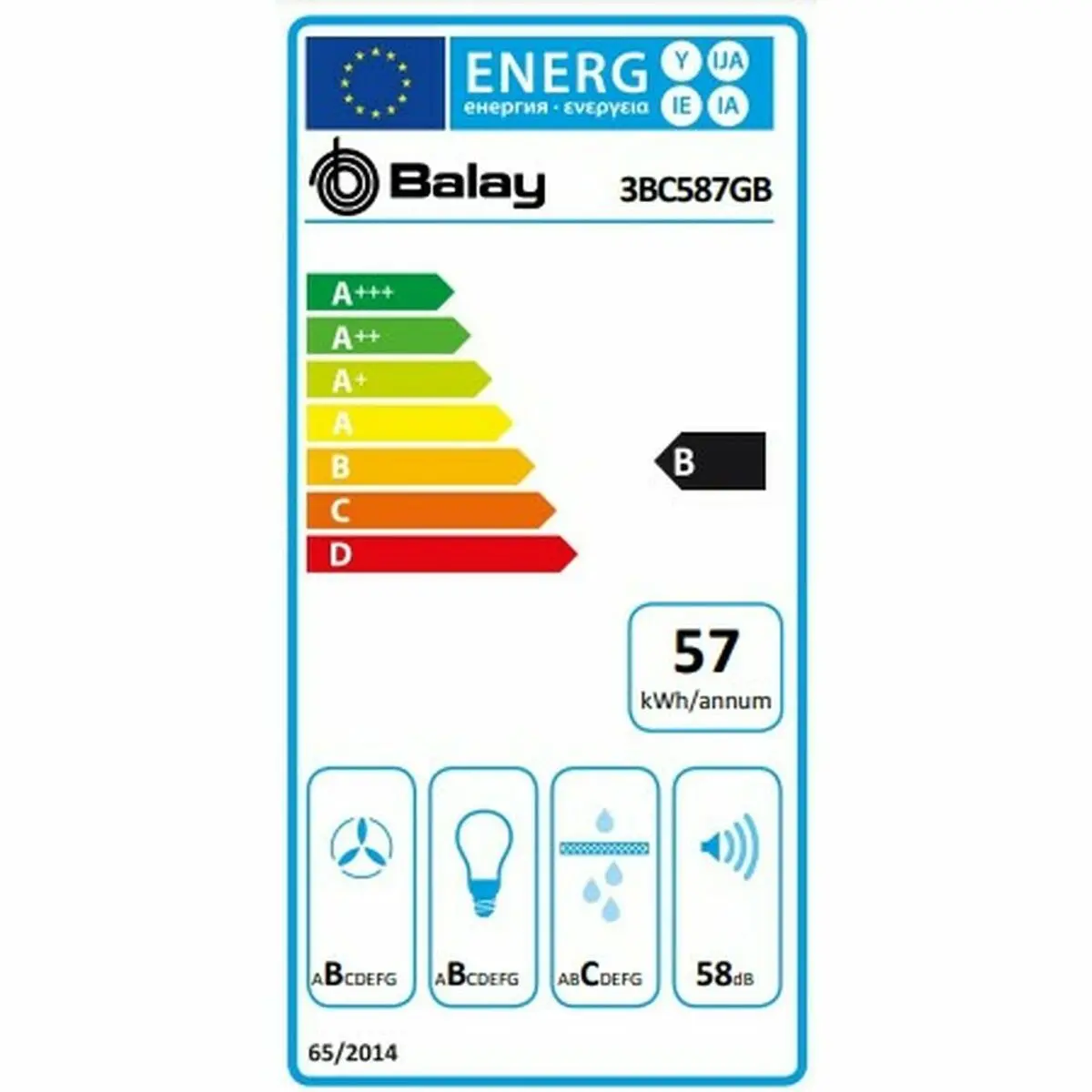 Conventional Hood Balay 1200044925 80 Cm 680 M3/H Touch Control 56 Db White 2