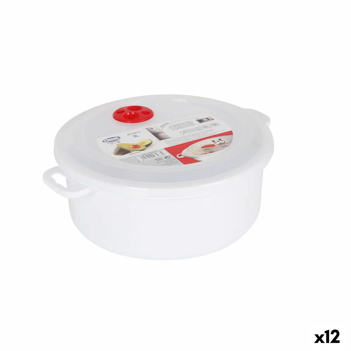 Lunch Box With Lid For Microwaves Dem 3 L 28 X 23 X 10 Cm (12 Units) 1