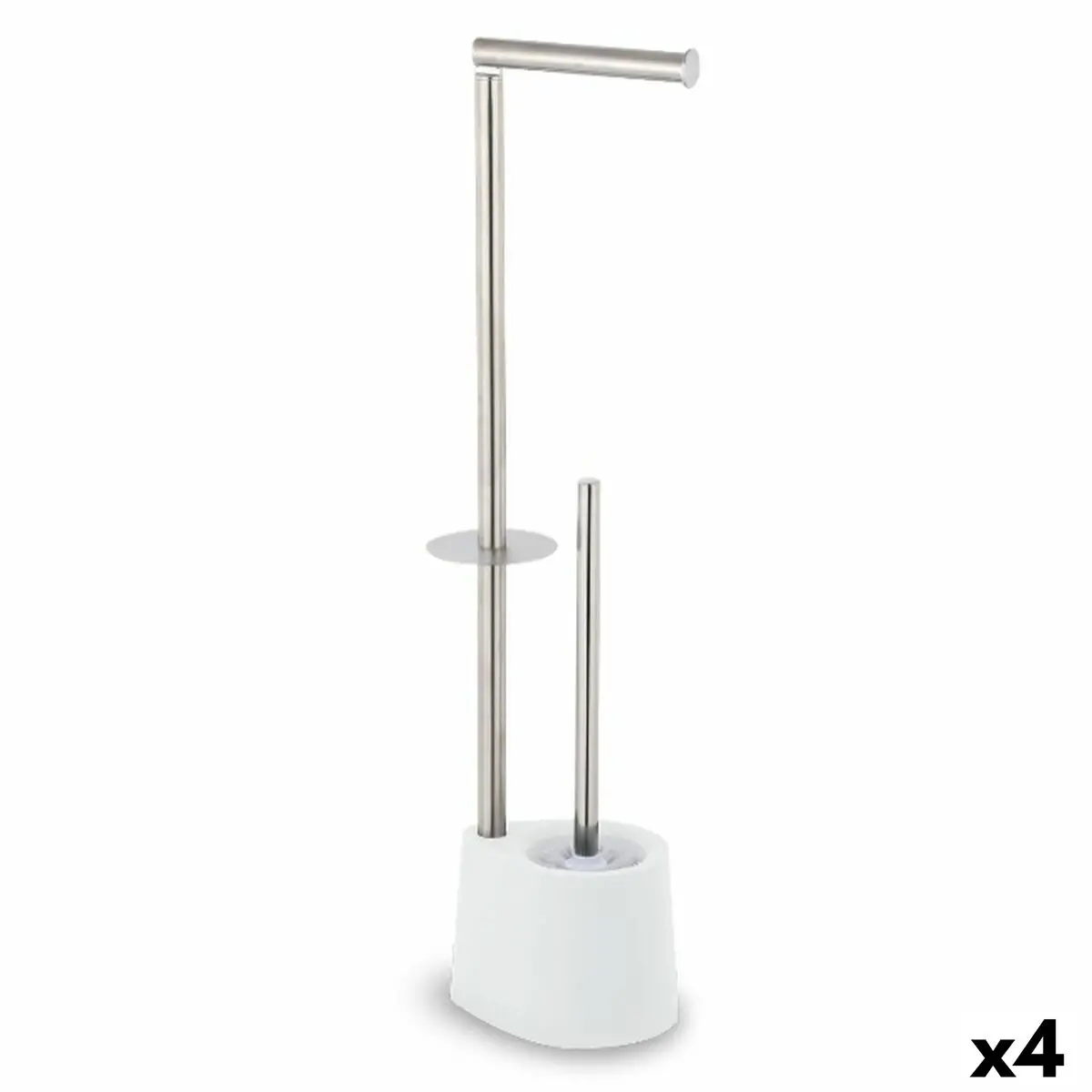 Toilet Paper Holder With Brush Stand Confortime Steel 66 X 22 Cm (4 Units) 1