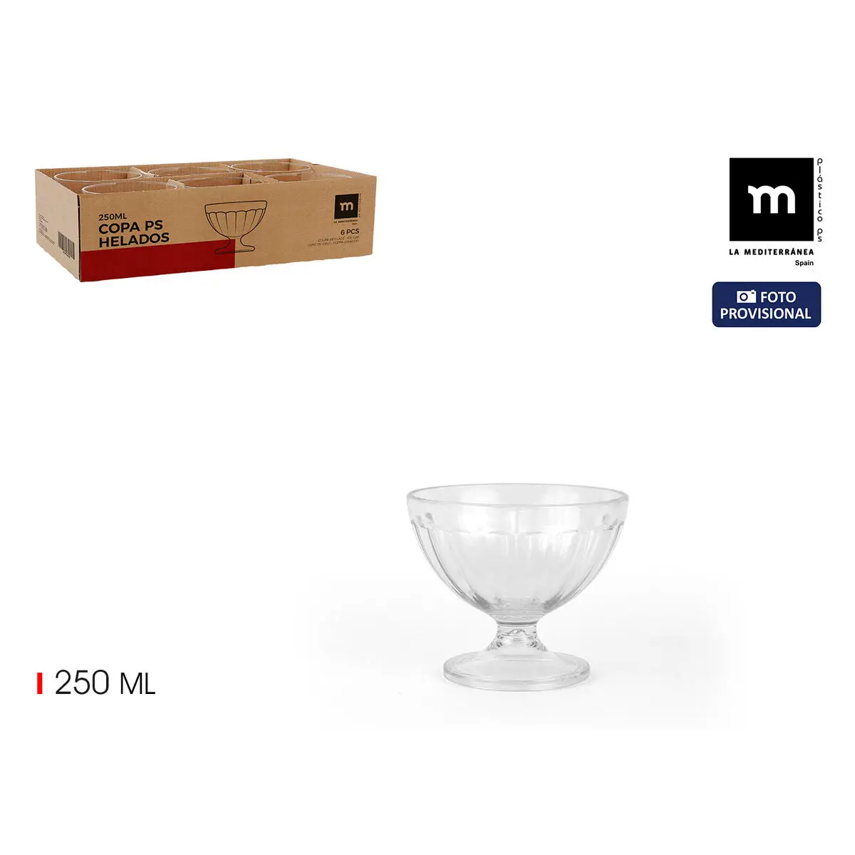 Ice Cream And Milk Shake Glass La Mediterránea 0,25 L (24 Units) 2