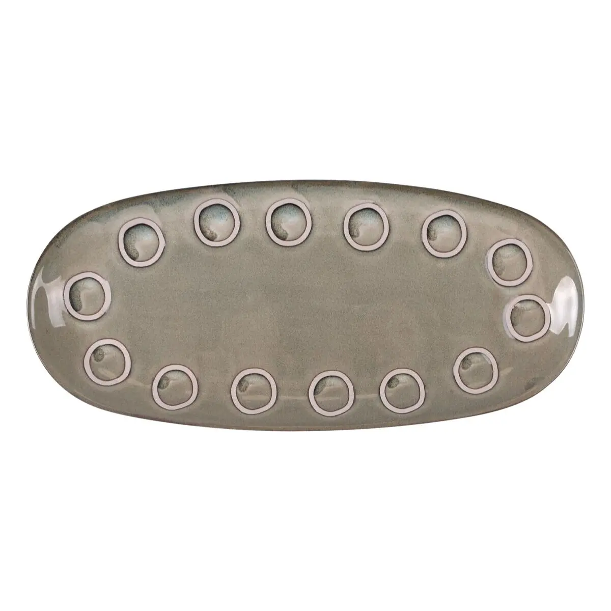 Serving Platter La Mediterránea Almudena Grey Oval 33 X 14,8 X 2,7 Cm (12 Units) 2