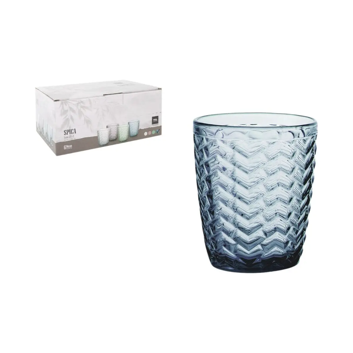 Glass For Water La Mediterránea Spica Blue (48 Units) 2
