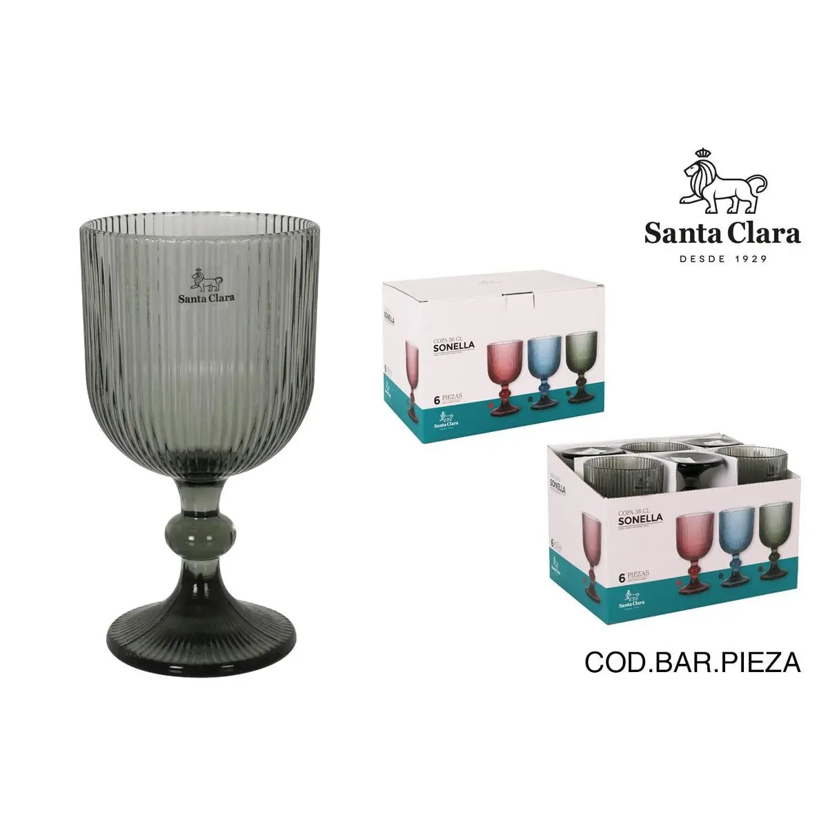 Champagne Glass Santa Clara Sonella Green (36 Units) 2