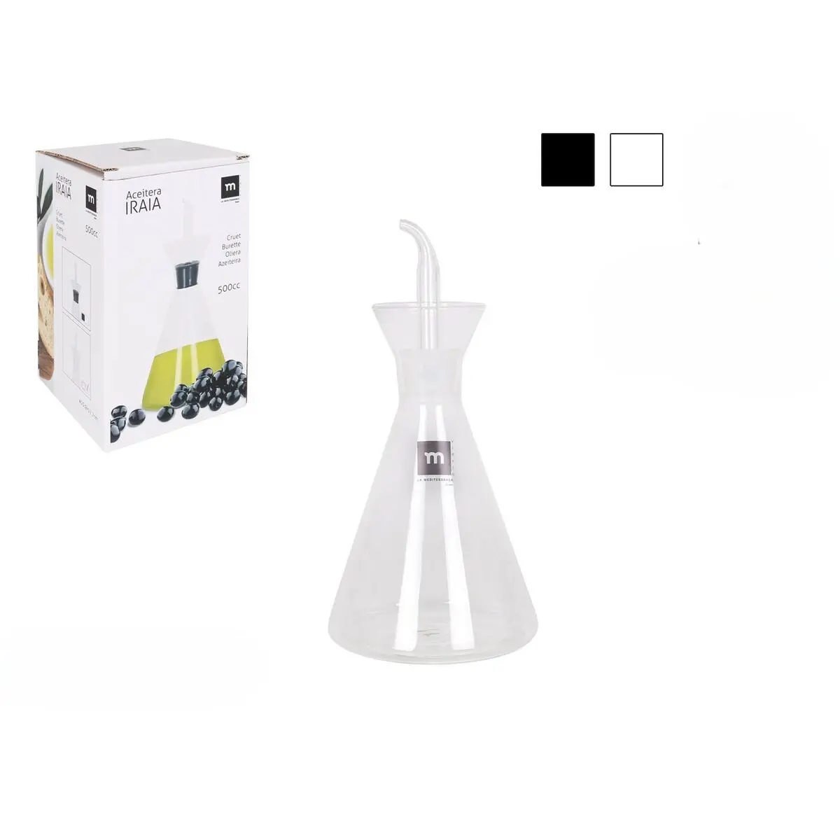 Cruet La Mediterránea Iraia Transparent Borosilicate Glass 500 Ml (6 Units) 2