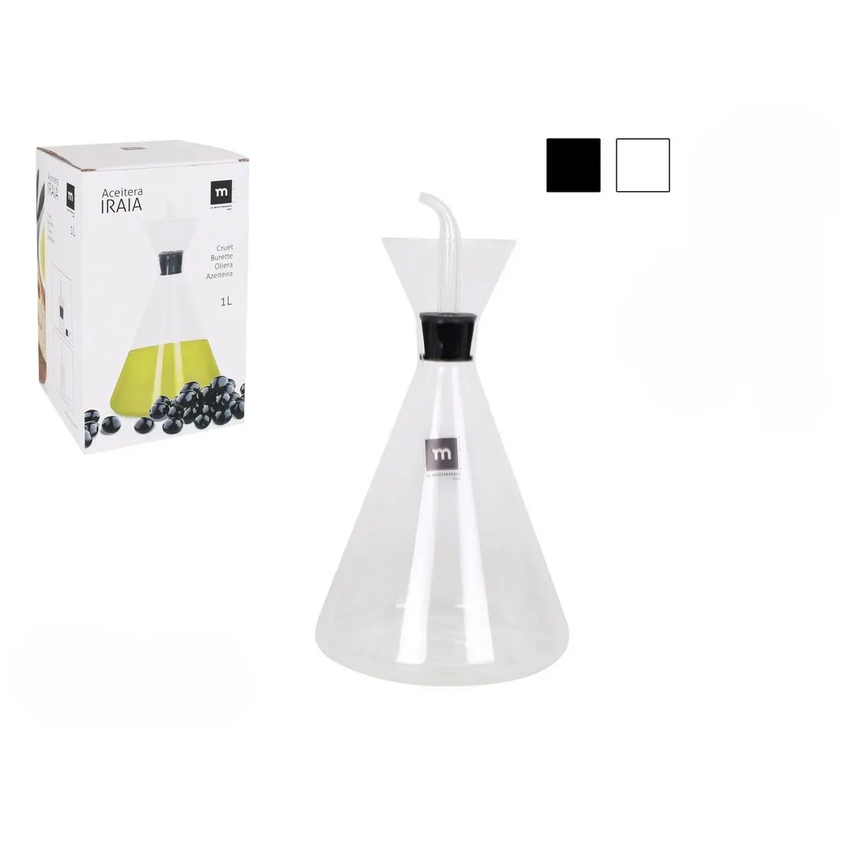 Cruet La Mediterránea Iraia Transparent Borosilicate Glass 1 L (6 Units) 2