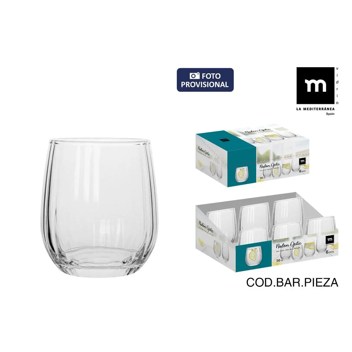 Glass For Water La Mediterránea Nalon Optic (48 Units) 2