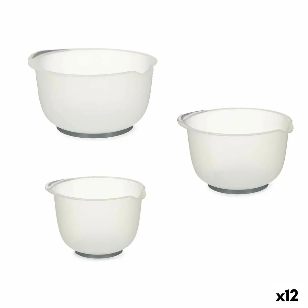 Measuring Bowl Kinvara Polypropylene Tpe Plastic 1,5 L 2 L 2,5 L Set (12 Units) 1