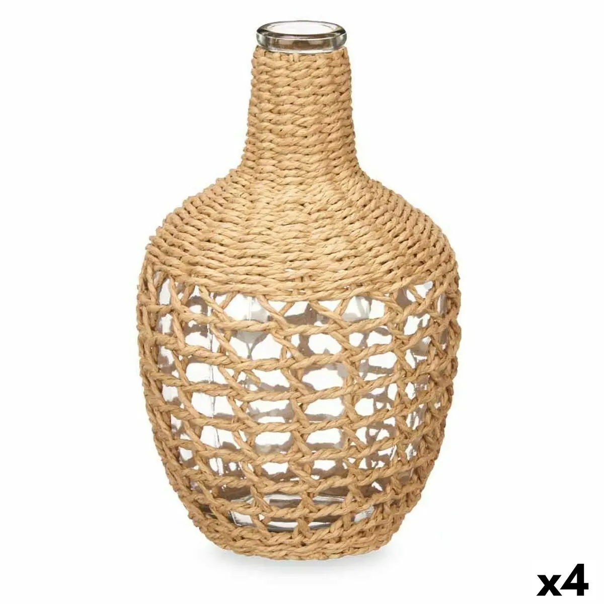 Decorative Container Gift Decor Brown Transparent Wood Crystal 17 X 31 X 17 Cm 20 X 31 X 20 Cm 5,5 X 30 X 5,5 Cm (4 Units) 1