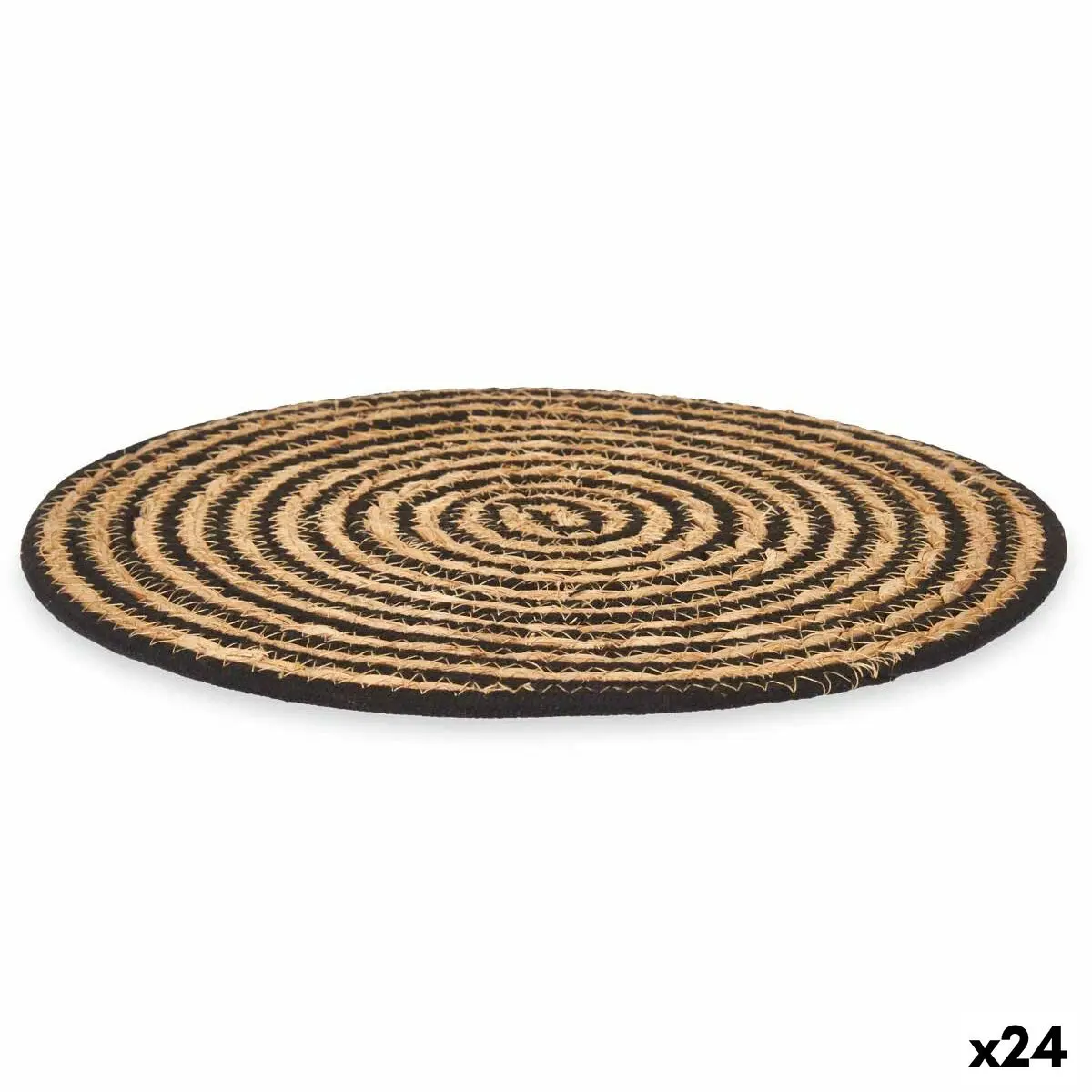 Table Mat Kinvara Black Cotton Marine Algae 35 X 0,6 X 35 Cm (24 Units) 1