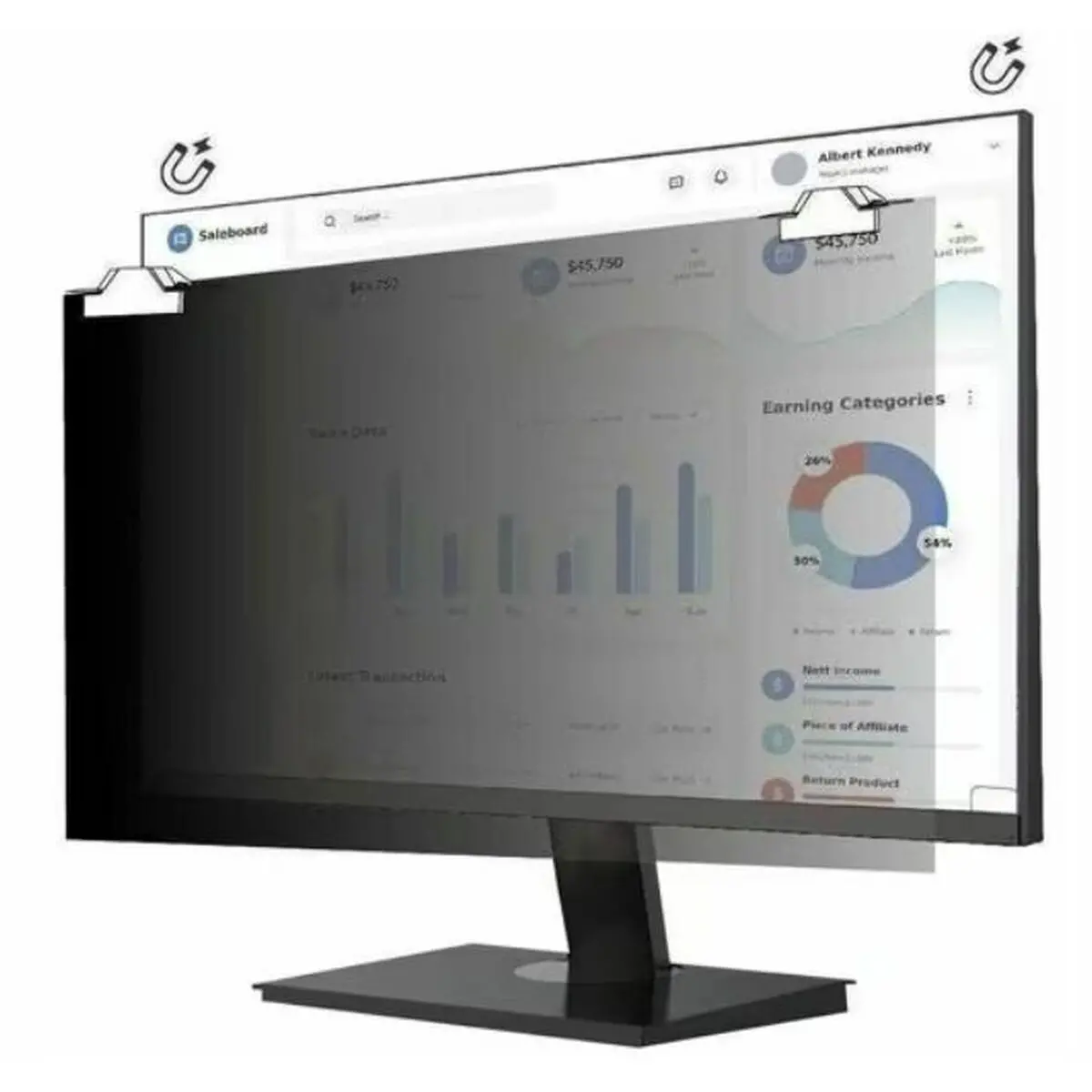 Privacy Filter For Monitor V7 Ps240w9am 24" 1