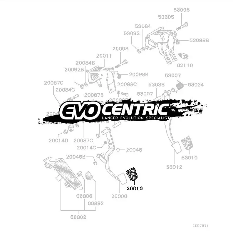 Mitsubishi Lancer Evolution Clutch/Brake Pedal Pad - Cn9a Cp9a Ct9a Cz4a Mb193884 1