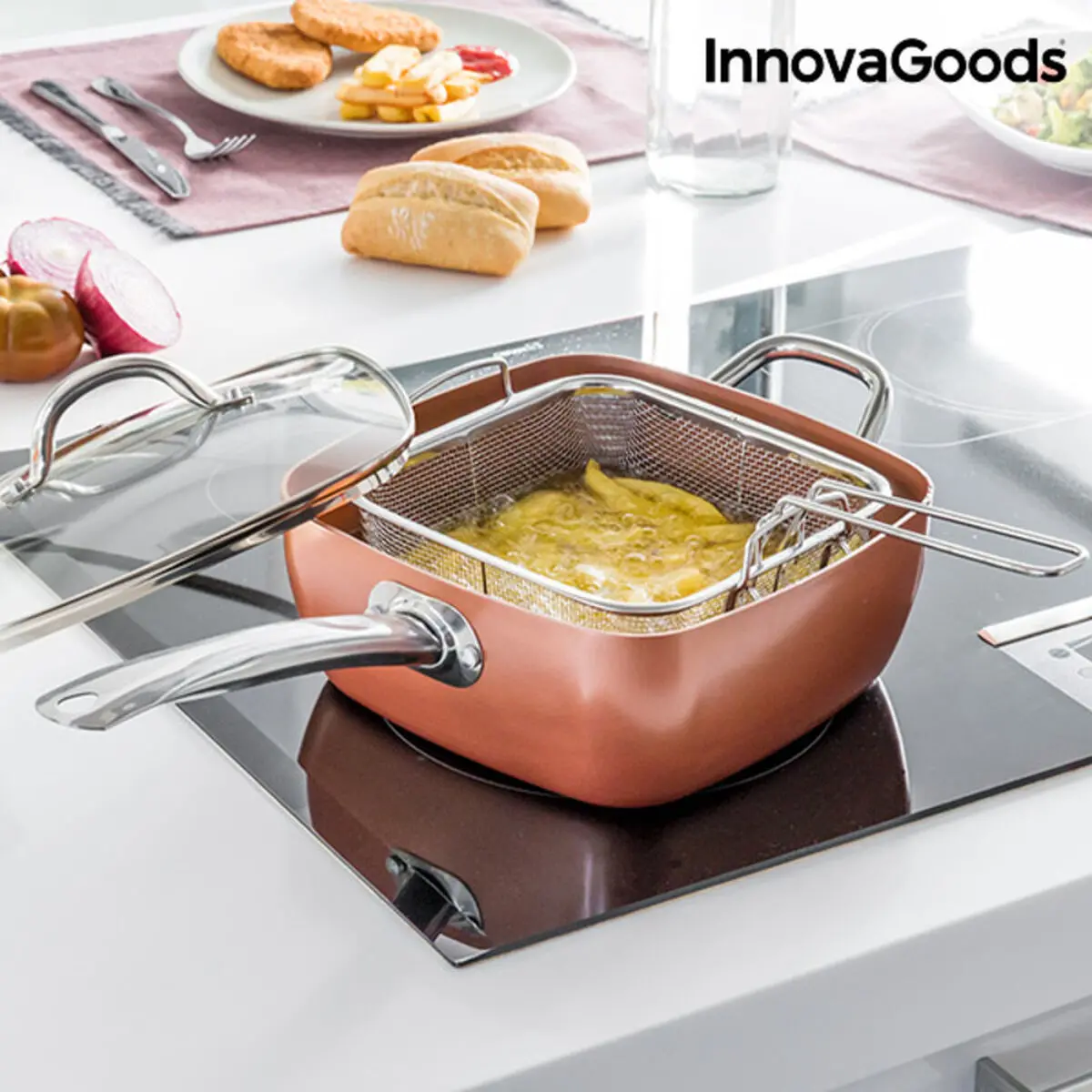 All-Purpose Copper Pan Set 5 In 1 Coppans Innovagoods 4 Pieces 1