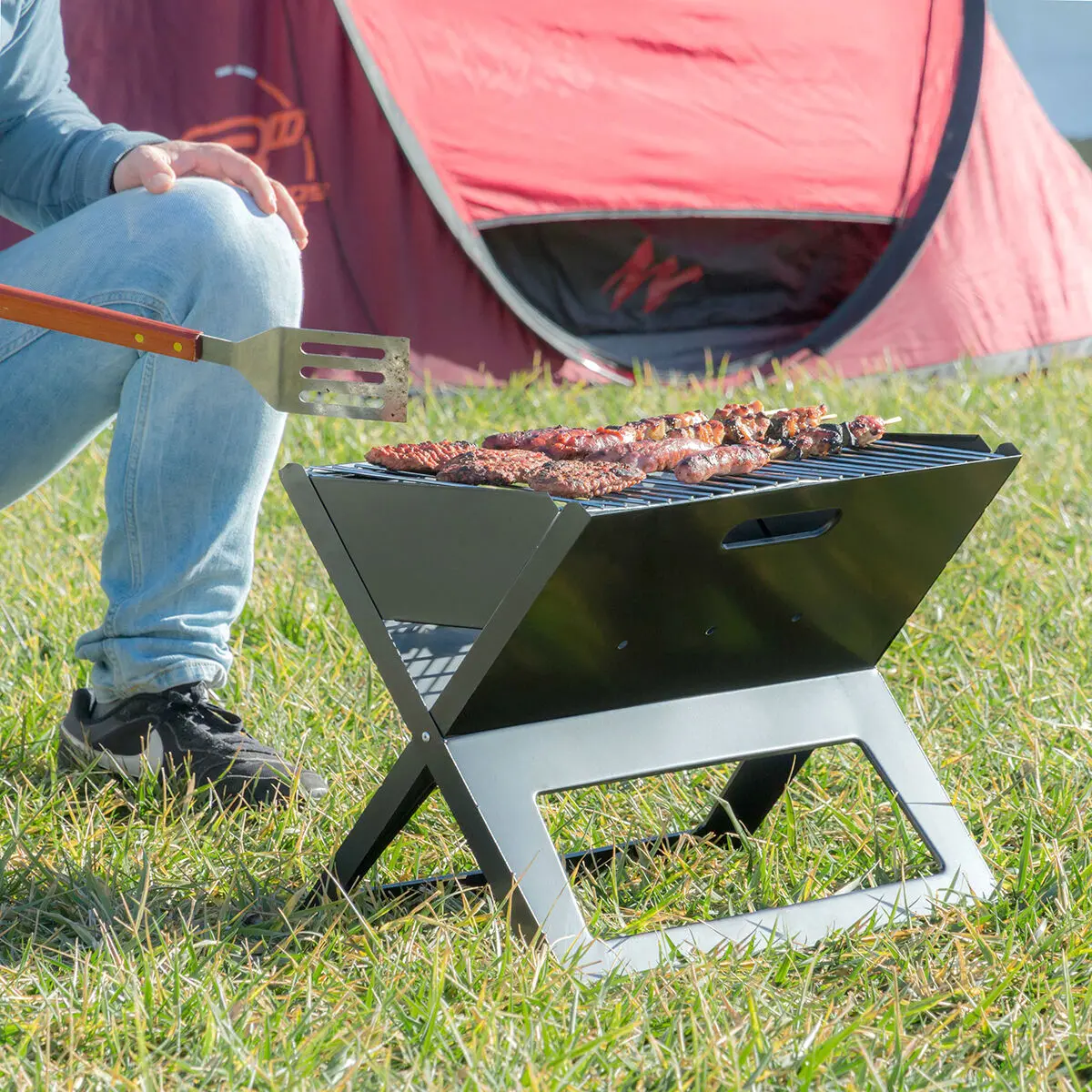 Folding Portable Barbecue For Use With Charcoal Foldyq Innovagoods 1
