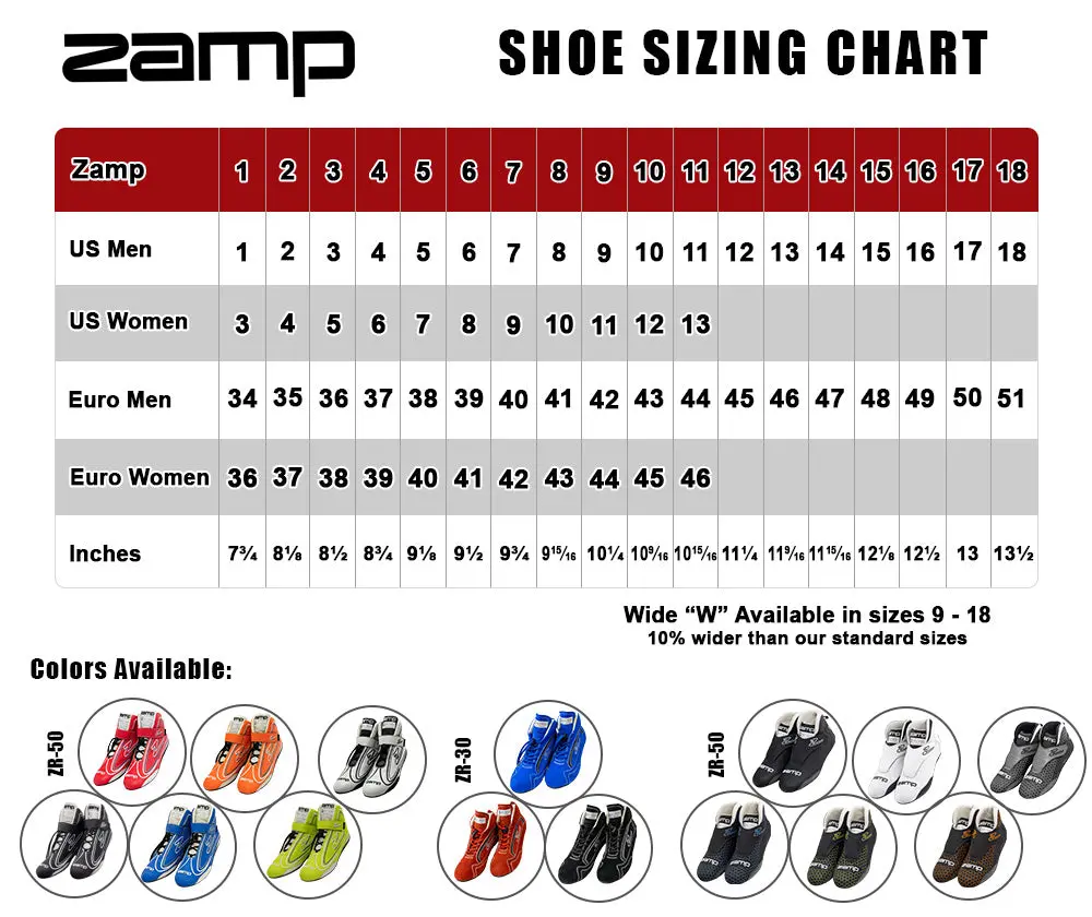 Zamp Zr-50 Race Shoes, Sfi 3.3/5 43