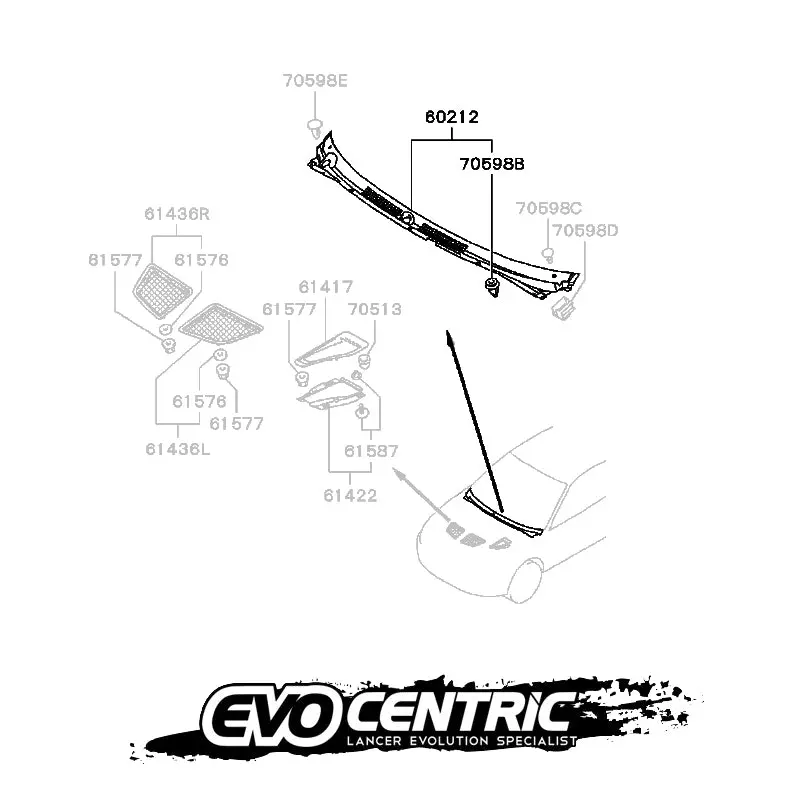 Brand New Genuine Mitsubishi Front Garnish Deck Air Dam Cn9a Cp9a Evo 4 5 6 Tme Mr191510 1