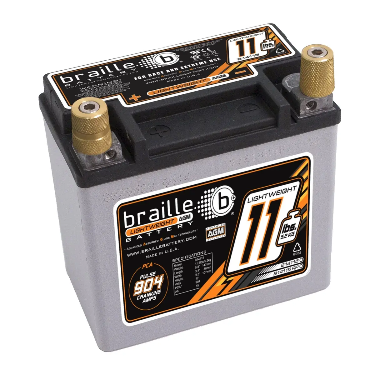 Braille Lightweight Agm Battery - 11Lbs 1