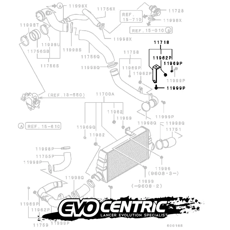 Mitsubishi Lancer Evolution Inter Cooler Pipe Bracket And Bolt Mr224870 Ms240146 1