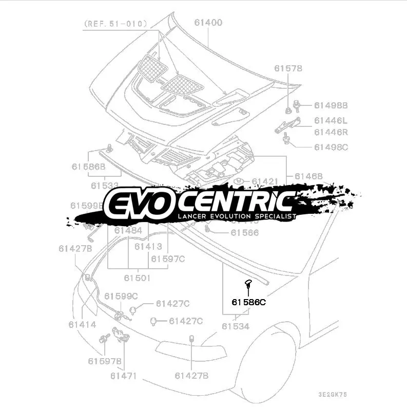 Hood/Firewall Weatherstrip Seal Clip - Cn9a Cp9a 1