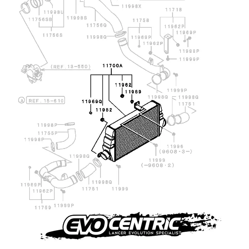 Brand New Genuine Mitsubishi Lancer Evolution Inter Cooler - Cn9a Cp9a Evo 4 5 6 Tme Mr481441 1