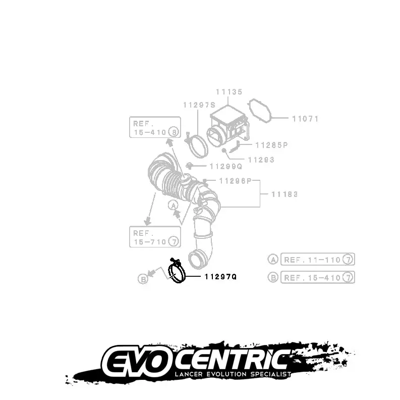 Brand New Genuine Mitsubishi Air Cleaner To Turbo Duct Lower Clamp Cn9a Cp9a Ct9a Ct9w Mf661138 1