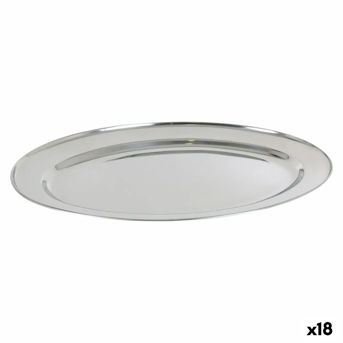 Serving Platter Quttin Quttin Stainless Steel Oval 40,5 X 26,5 Cm (18 Units) 1