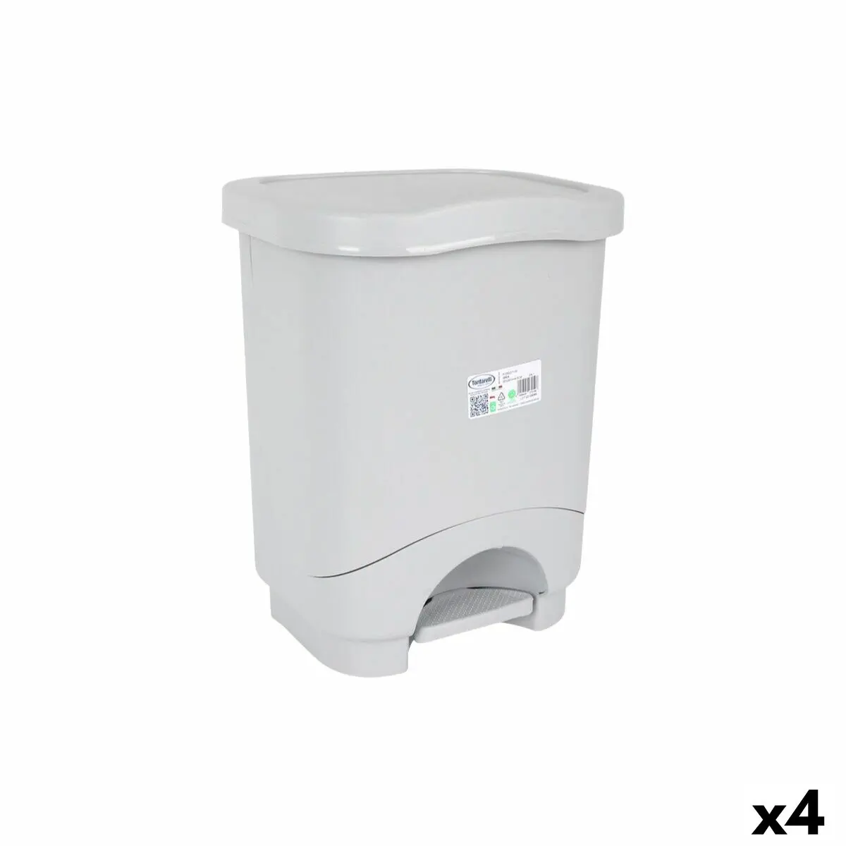 Waste Bin With Pedal Tontarelli Idea Grey 24 L (4 Units) 1