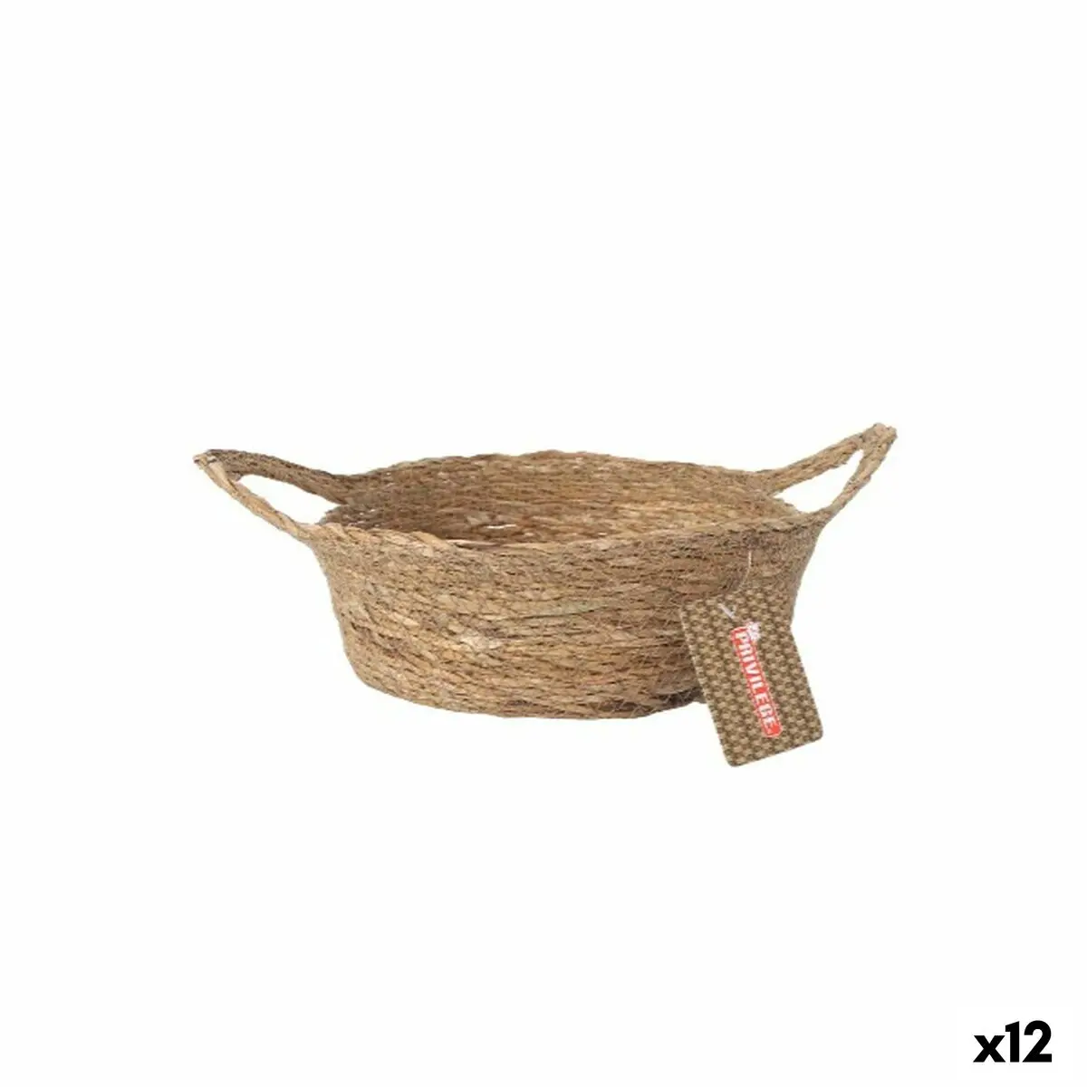 Multi-Purpose Basket Privilege   Brown Wicker Ø 22 X 8 Cm (12 Units) 1